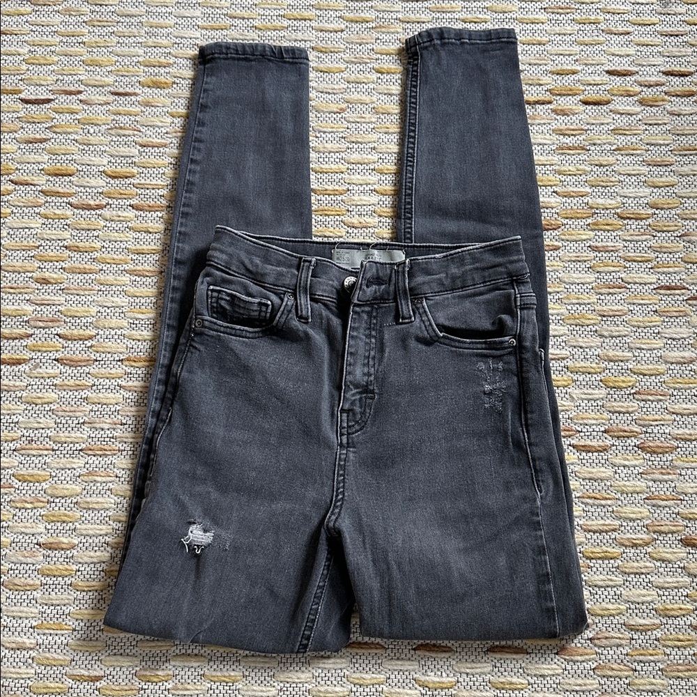 Topshop Moto Black Distressed Jamie Jean